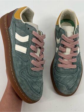 Coolway Goal Teal Suede Pink Lace Up Colorful Trendy Streetwear Low Sneakers 9